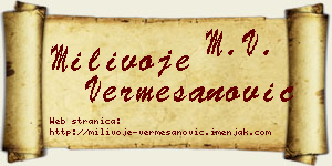 Milivoje Vermešanović vizit kartica